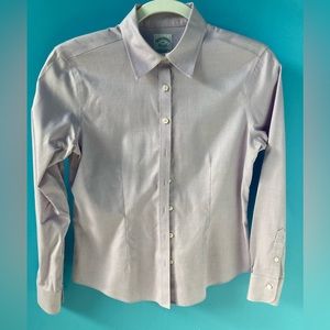 Brooks Brothers 2P petite fitted cotton lavender / purple shirt